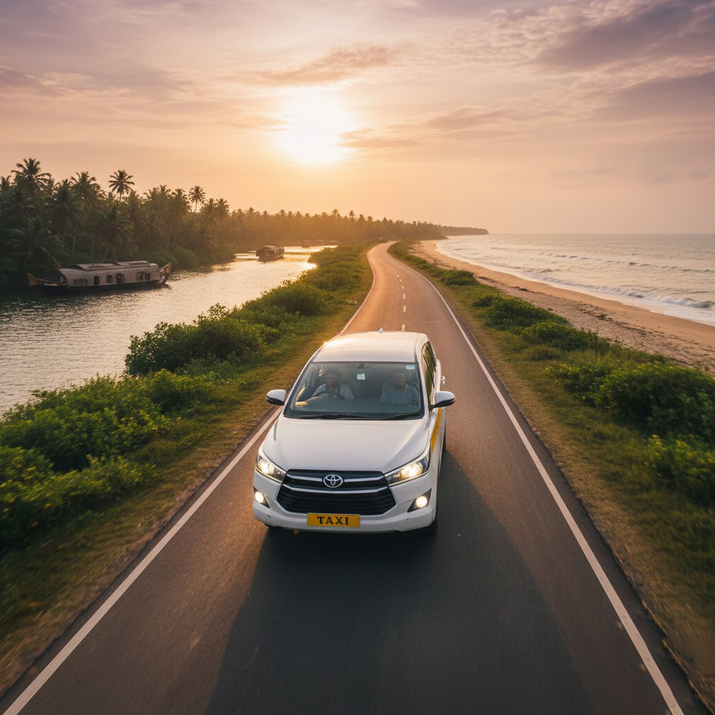 Outstation cab service across Kerala with professional drivers